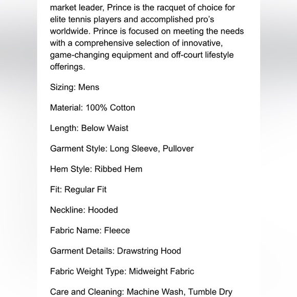 Prince For Target Pickleball Fleece
Hooded Pullover Sweatshirt Red new - Picture 6 of 7